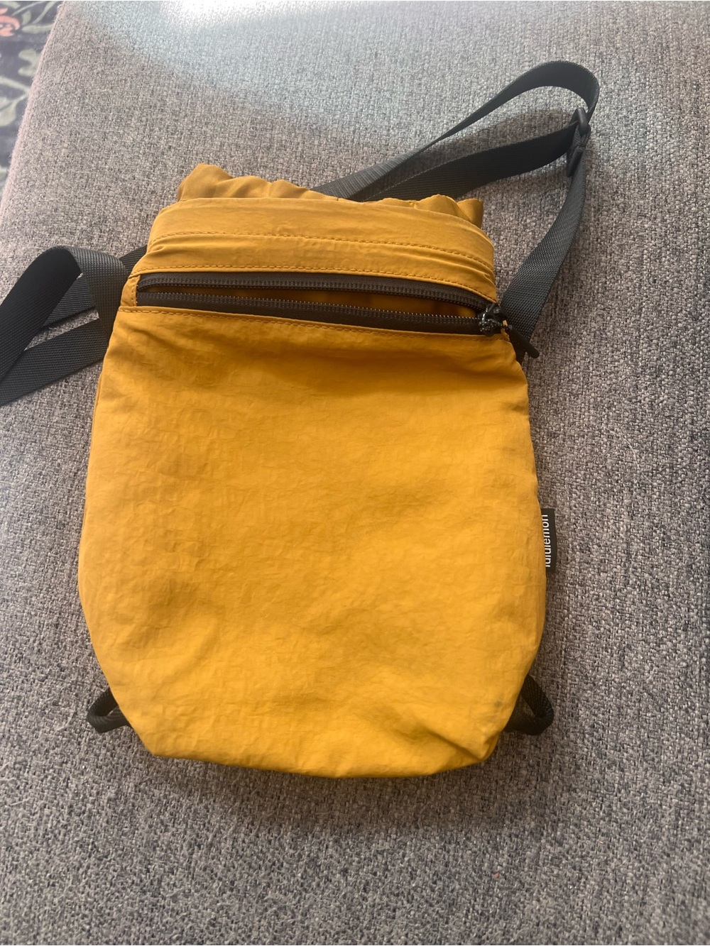 lululemon athletica Mustard Yellow water bottle Bag with Black Strap
